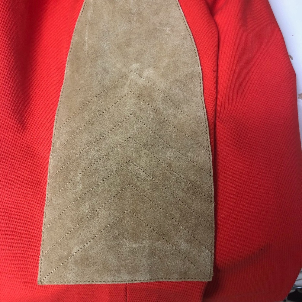 VTG Ralph‎ Lauren Equestrian Riding Pants Breeches Orange Suede Patch Womens 10 - Picture 7 of 11